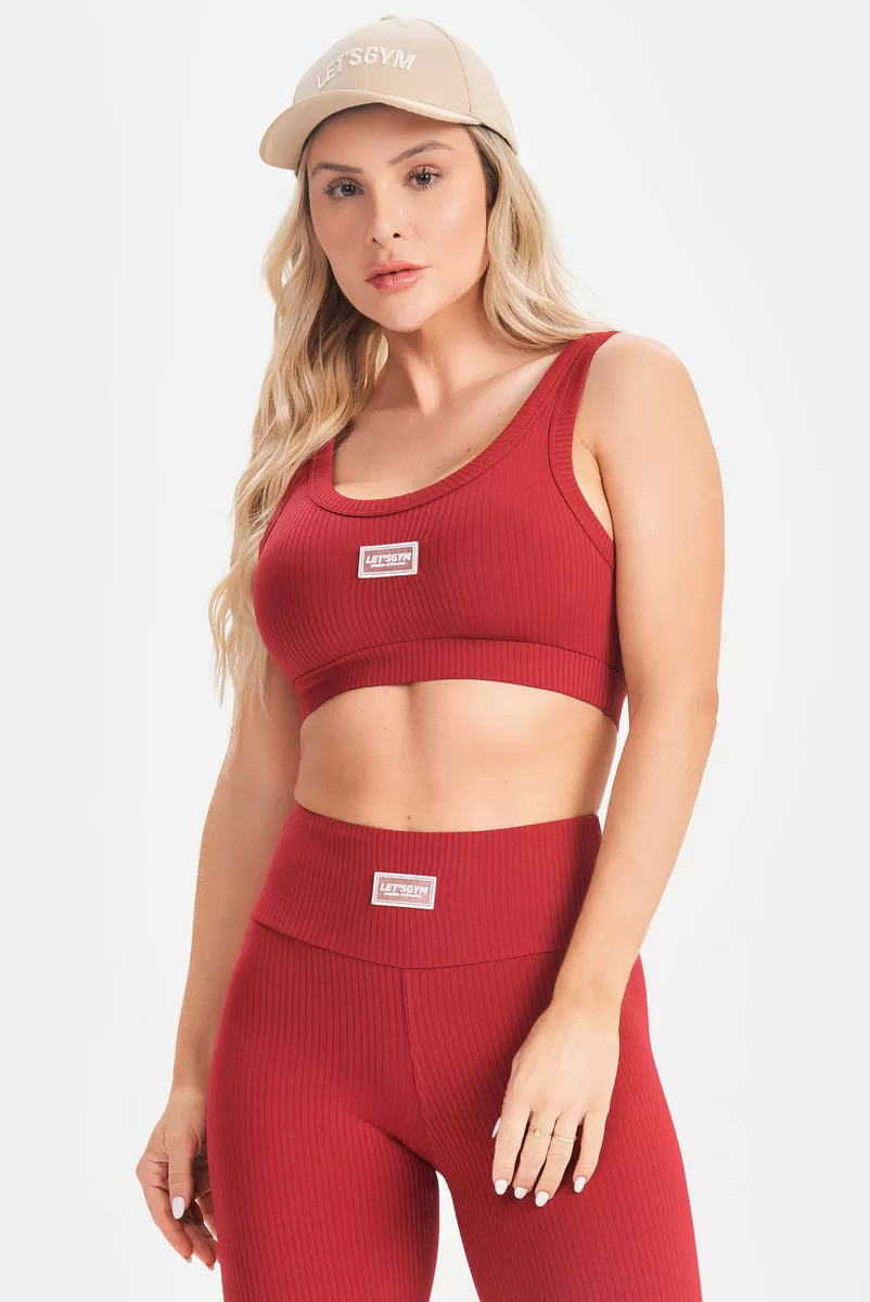 Lets Gym - Ruby Red Comfort Rib Top - 2677VM