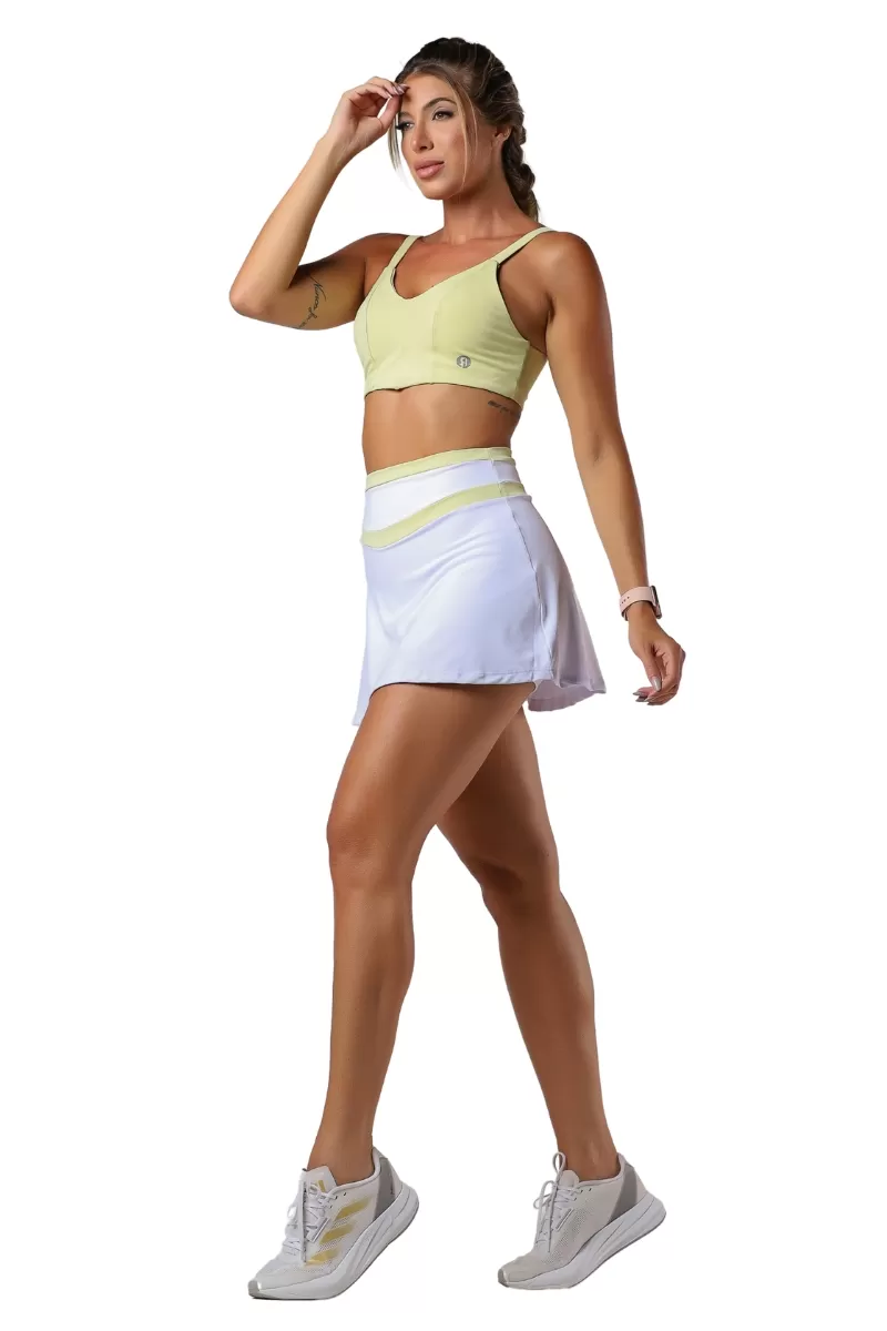 Garotafit - Shorts Saia Dizzy Amarelo Candy - SAB26BRJC