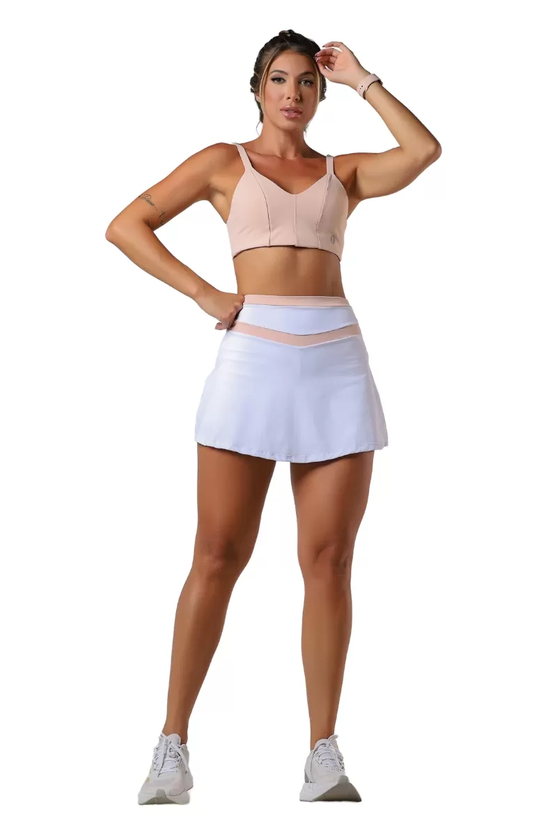 Garotafit - Shorts Saia Dizzy Rosa Pele - SAB26BRRP