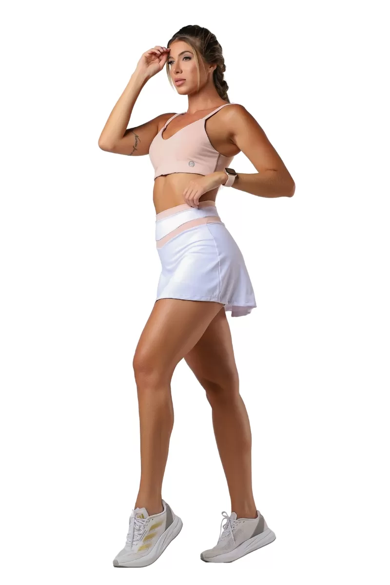 Garotafit - Shorts Saia Dizzy Rosa Pele - SAB26BRRP