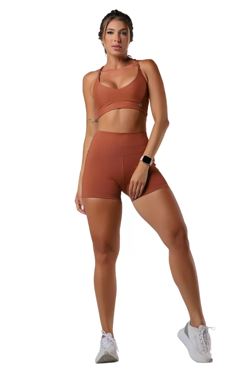 Garotafit - Shorts Peppy Avelã - SH547NA