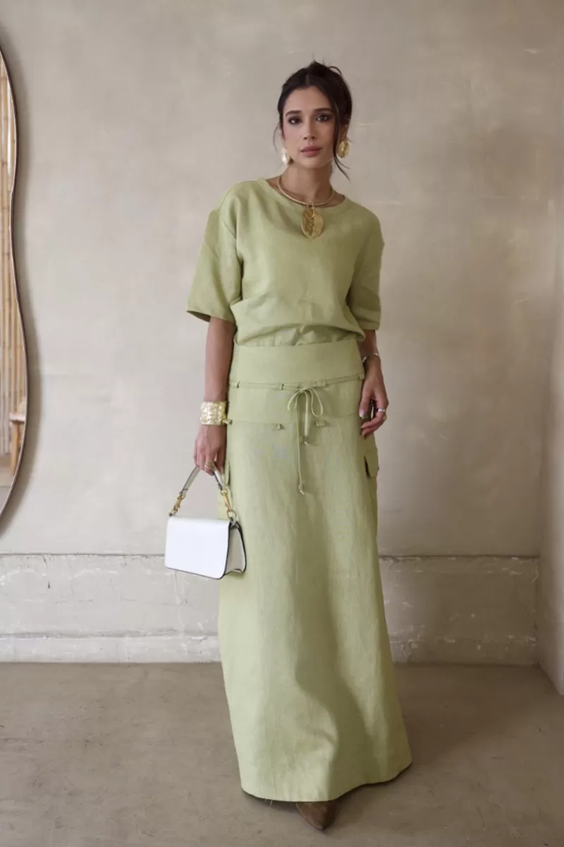 Hidrogênio - LONG UTILITY CAPIM SKIRT - 20406400