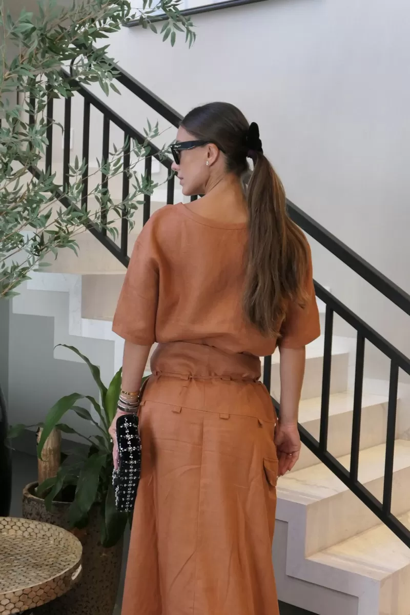 Hidrogênio - CAMISETA DE LINHO PURO TERRA - 20400332