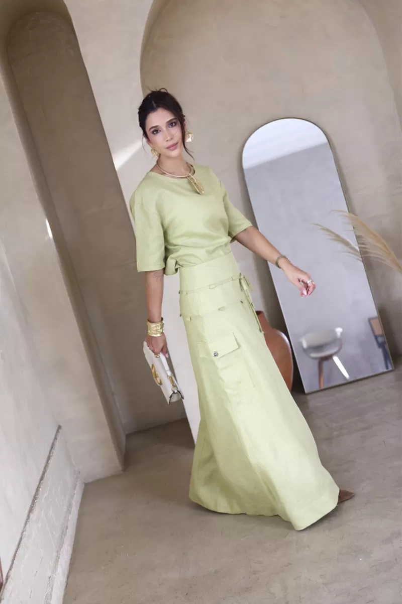 Hidrogênio - CAMISETA DE LINHO PURO CAPIM - 20400400