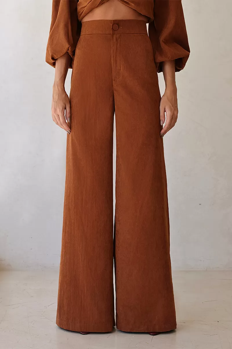 Dot Clothing - Loreta Dot Clothing Set Shirt and Brown Pants - 2688MARROM