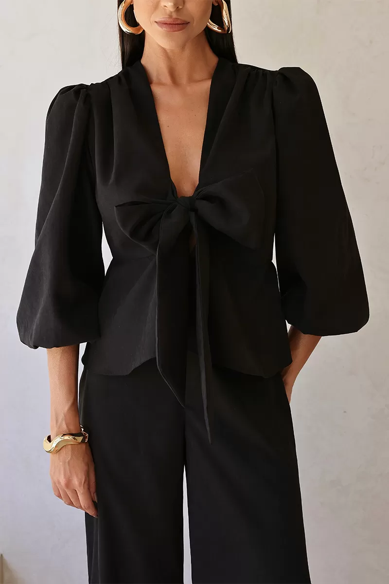 Dot Clothing - Loreta Dot Clothing Shirt and Pants Set Black - 2688PRETO