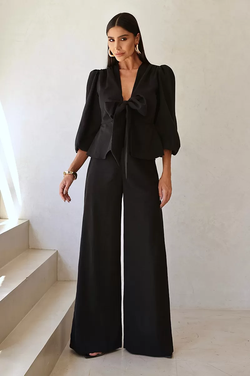 Dot Clothing - Loreta Dot Clothing Shirt and Pants Set Black - 2688PRETO