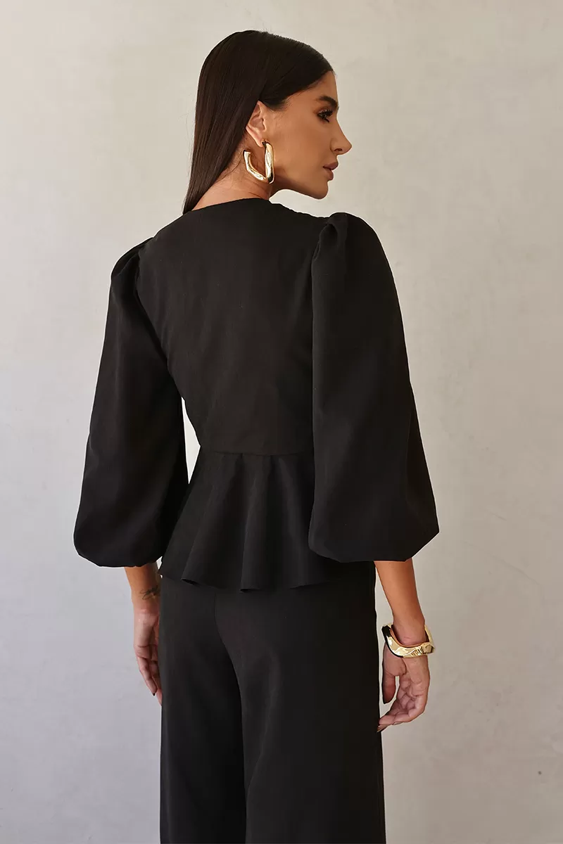 Dot Clothing - Loreta Dot Clothing Shirt and Pants Set Black - 2688PRETO