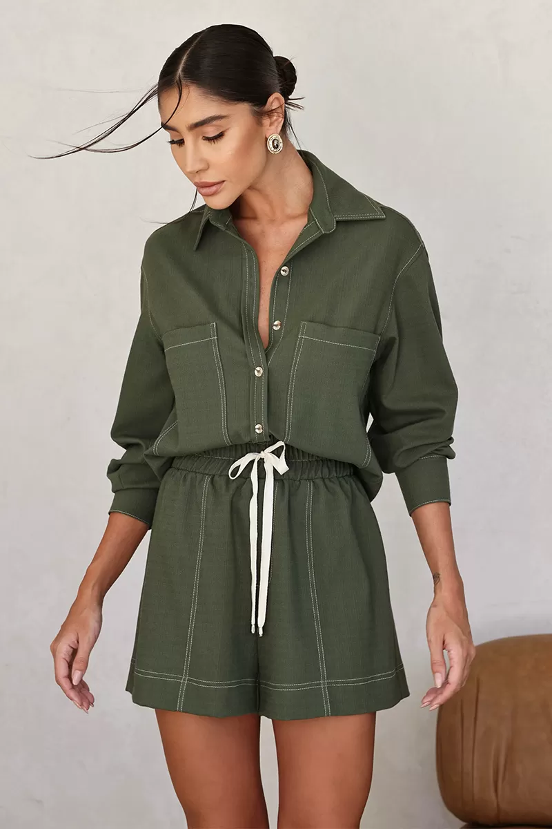 Dot Clothing - Dot Clothing Tiana Shorts and Green Shirt Set - 2669VERDE