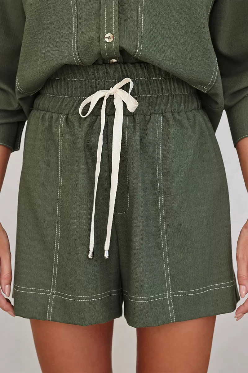 Dot Clothing - Dot Clothing Tiana Shorts and Green Shirt Set - 2669VERDE