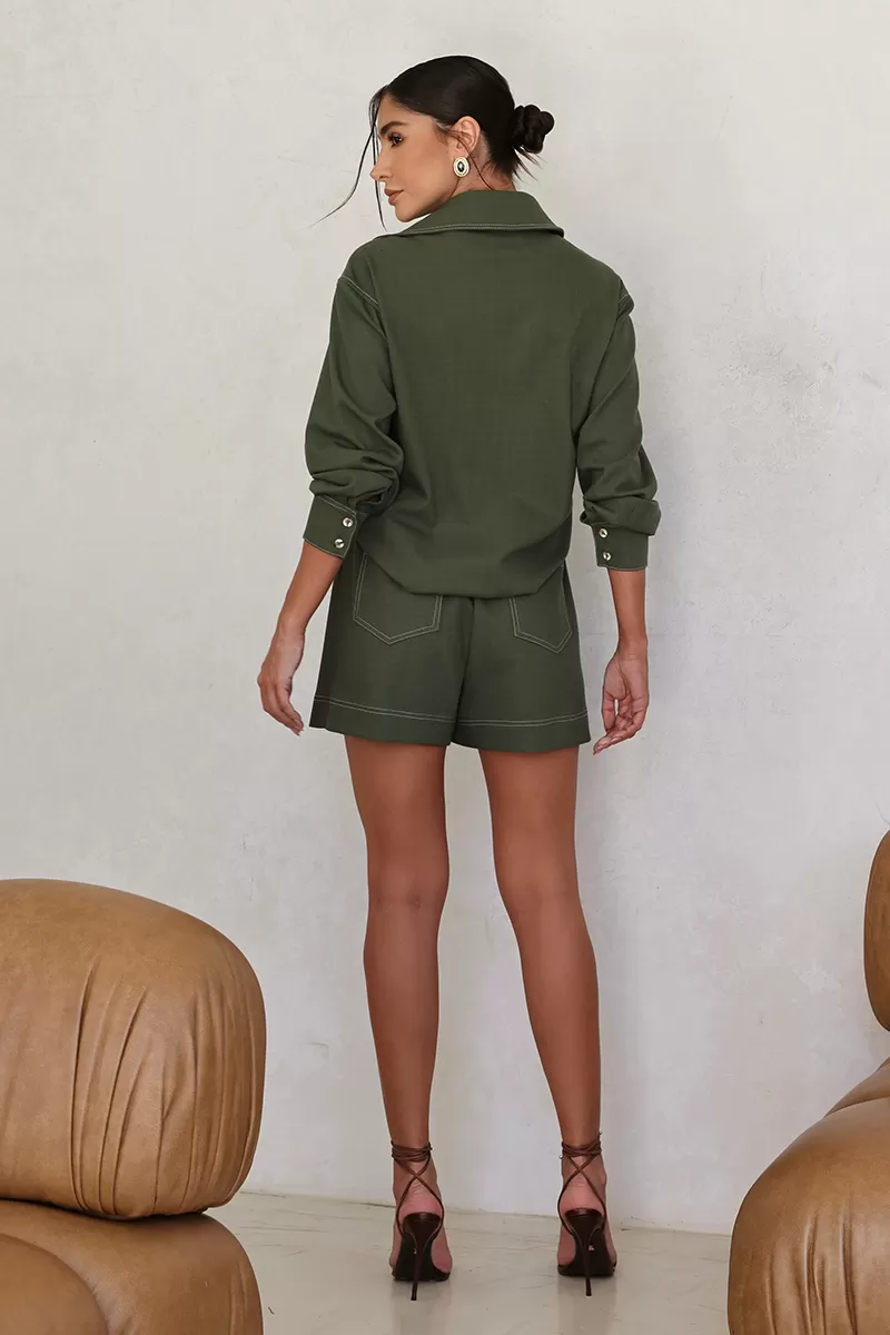Dot Clothing - Dot Clothing Tiana Shorts and Green Shirt Set - 2669VERDE
