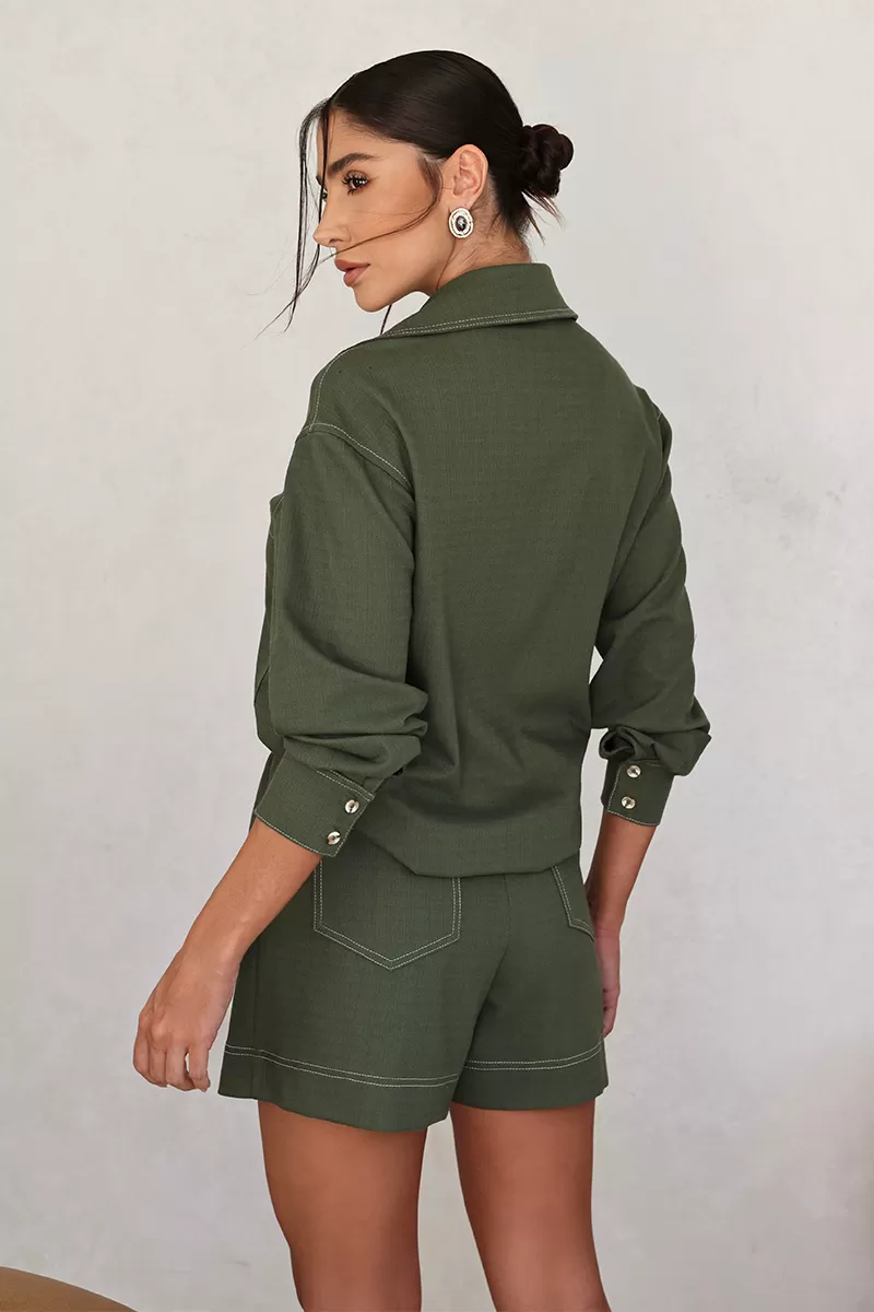 Dot Clothing - Dot Clothing Tiana Shorts and Green Shirt Set - 2669VERDE