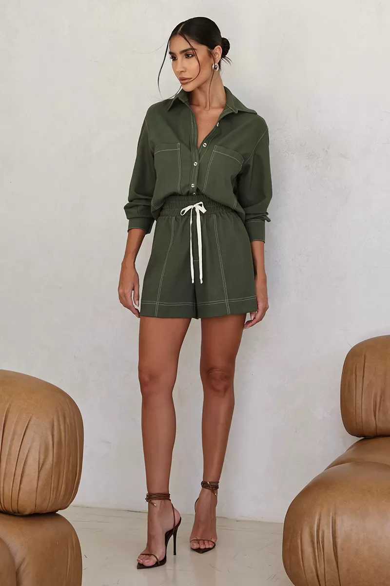 Dot Clothing - Dot Clothing Tiana Shorts and Green Shirt Set - 2669VERDE