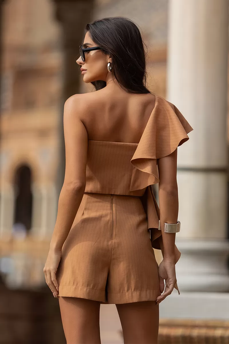 Dot Clothing - Set Dot Clothing Lola Shirt with frill Beige - 2657BEGE