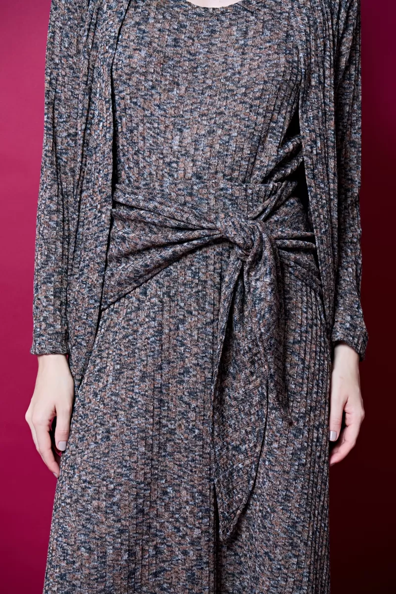 Hidrogênio - GODDESS SKIRT WITH BELT TO TIE BROWN - 20389031