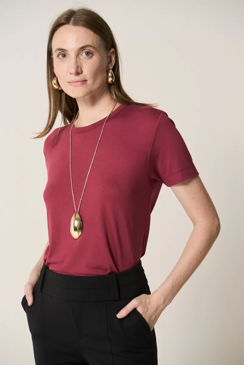 Hidrogênio - CAMISETA AMPLA TRICOT BORDO - 20371097