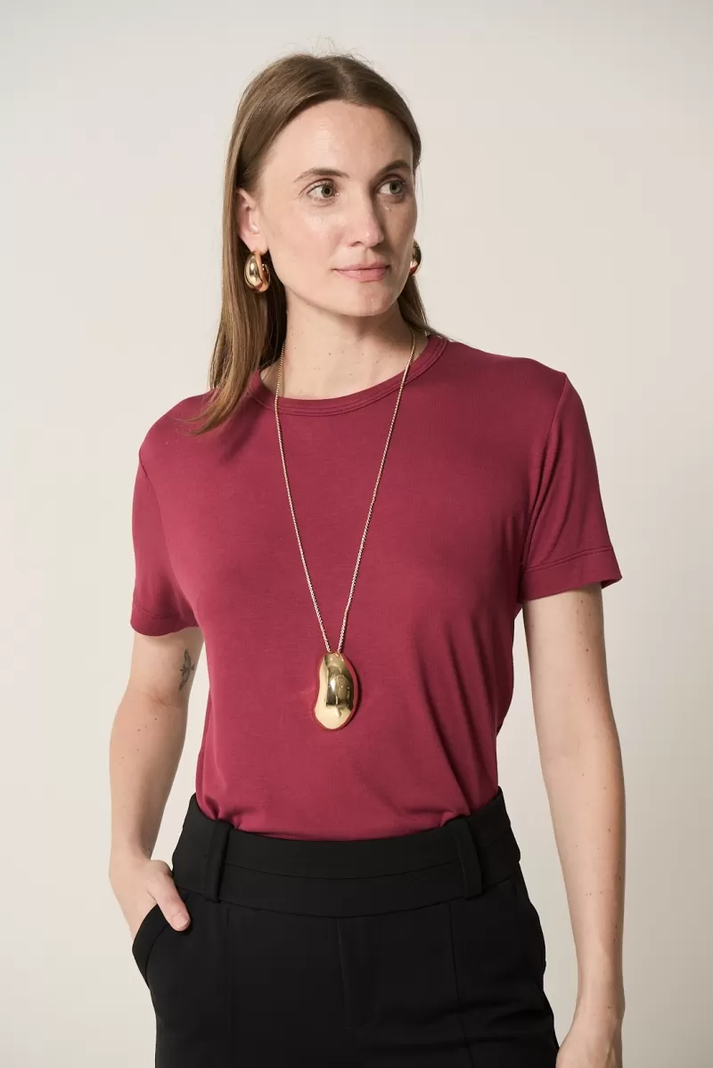 Hidrogênio - CAMISETA AMPLA TRICOT BORDO - 20371097