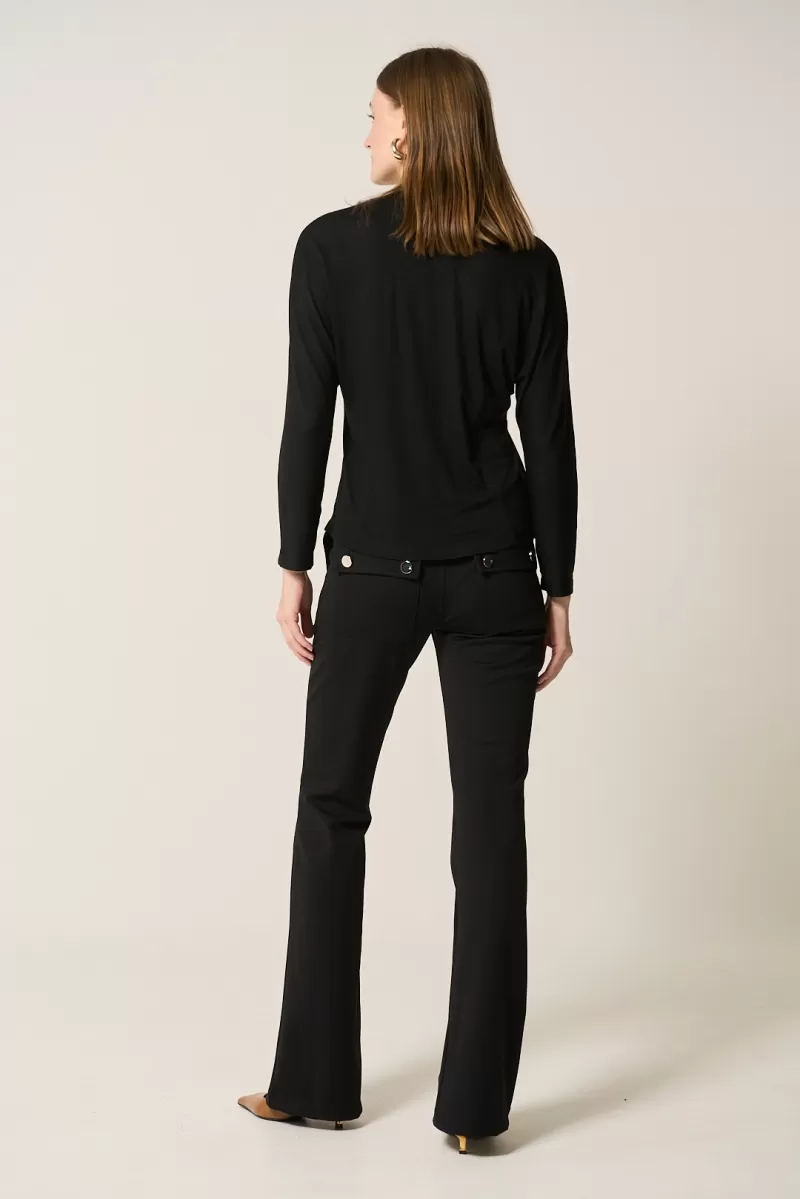Hidrogênio - BLACK V-NECK OVERSIZED BLOUSE - 20375001