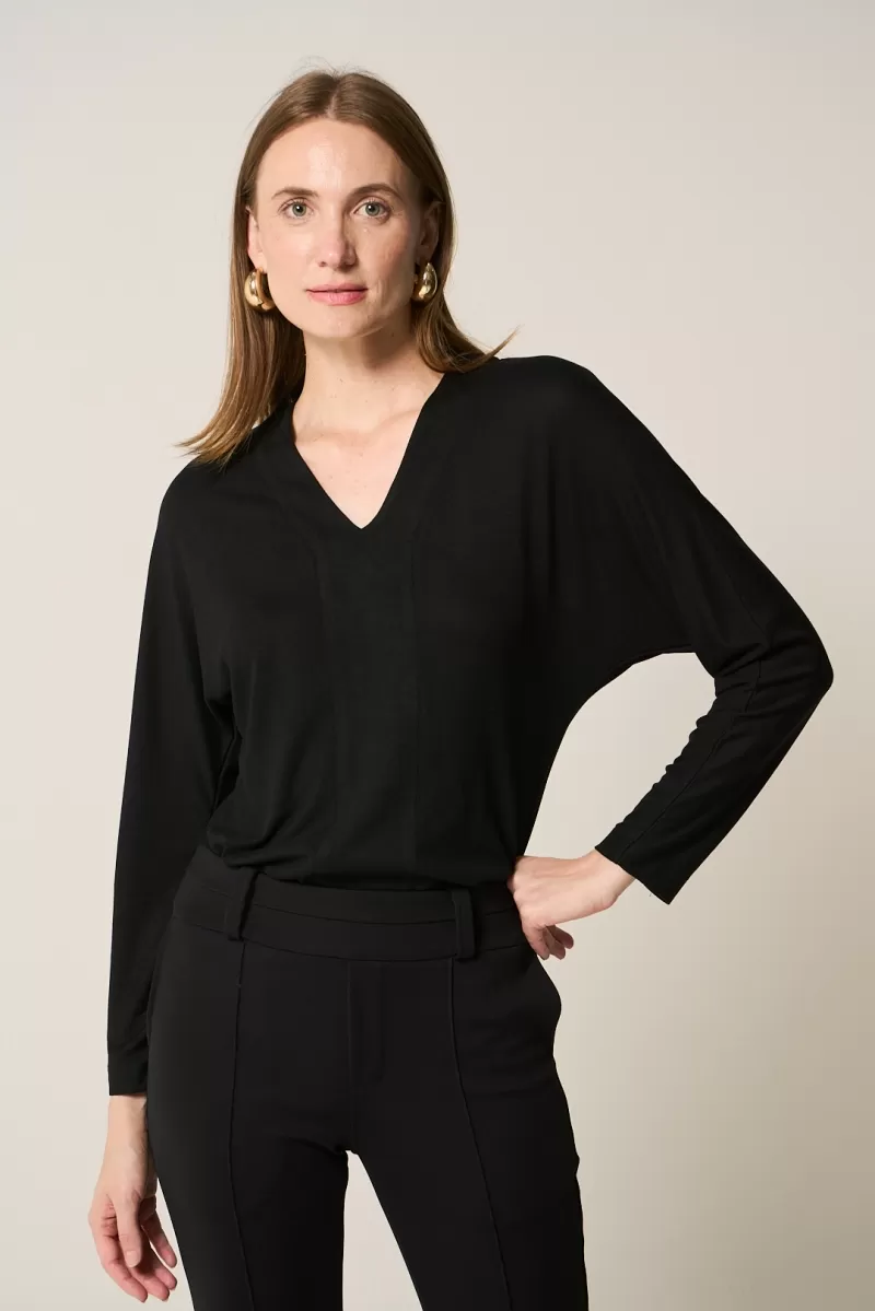 Hidrogênio - BLACK V-NECK OVERSIZED BLOUSE - 20375001