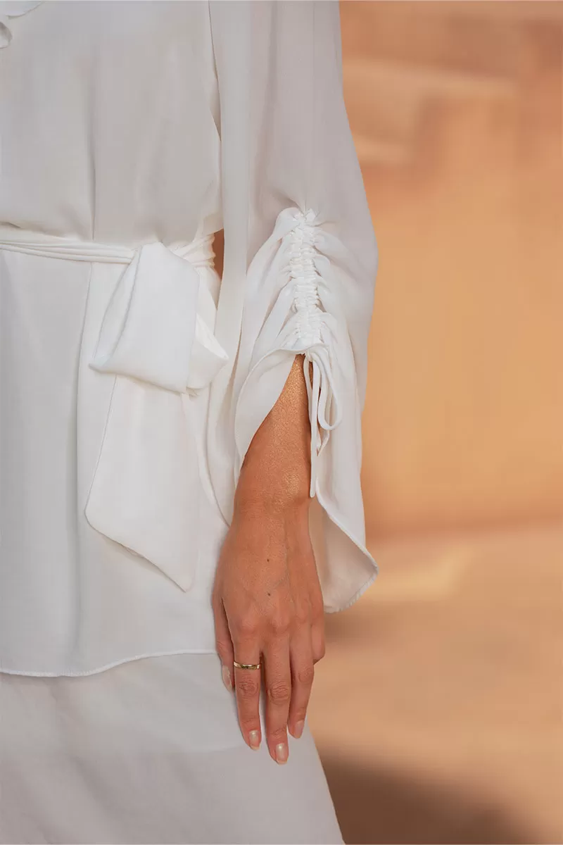 Miss Misses - Betânia Crepe One Shoulder Dress with White Frill - 54535005