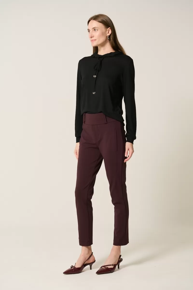 Hidrogênio - BLACK KNITTED HOODED TOP - 20363001