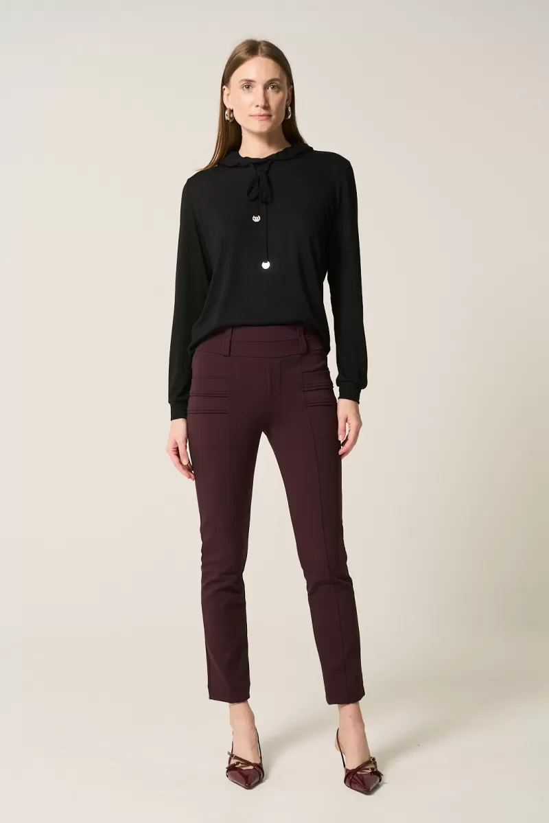 Hidrogênio - BLACK KNITTED HOODED TOP - 20363001