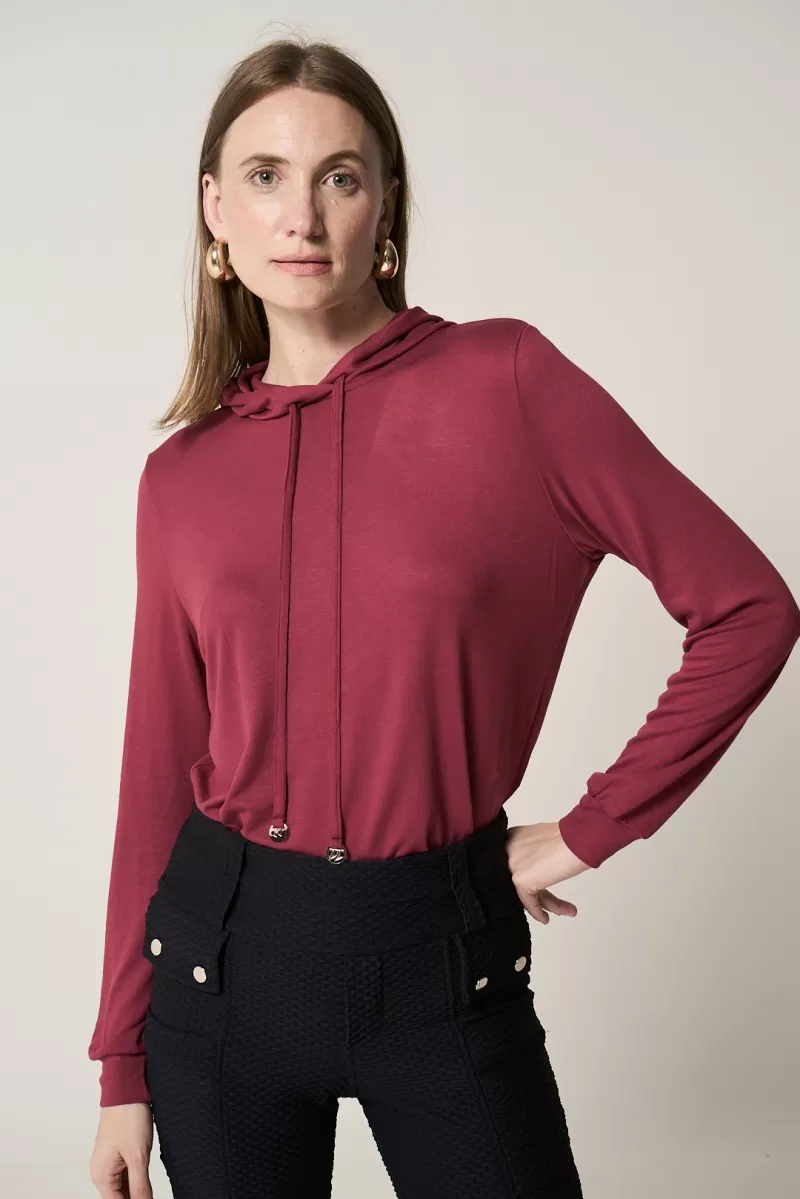 Hidrogênio - BLUSA TRICOT DE CAPUZ BORDO - 20363097