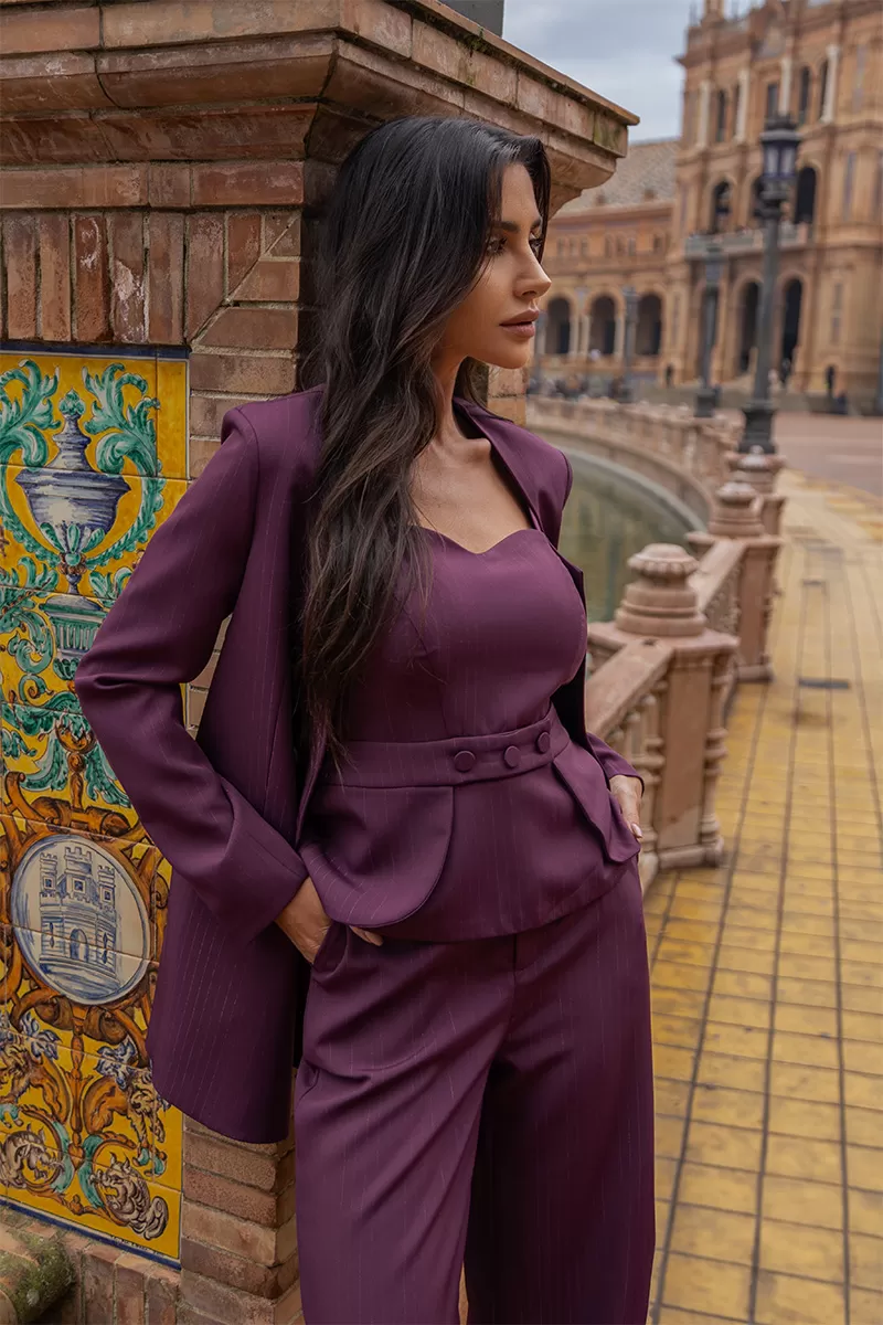 Dot Clothing - Max Blazer Dot Clothing Grape Pinstripe - 2684UVA