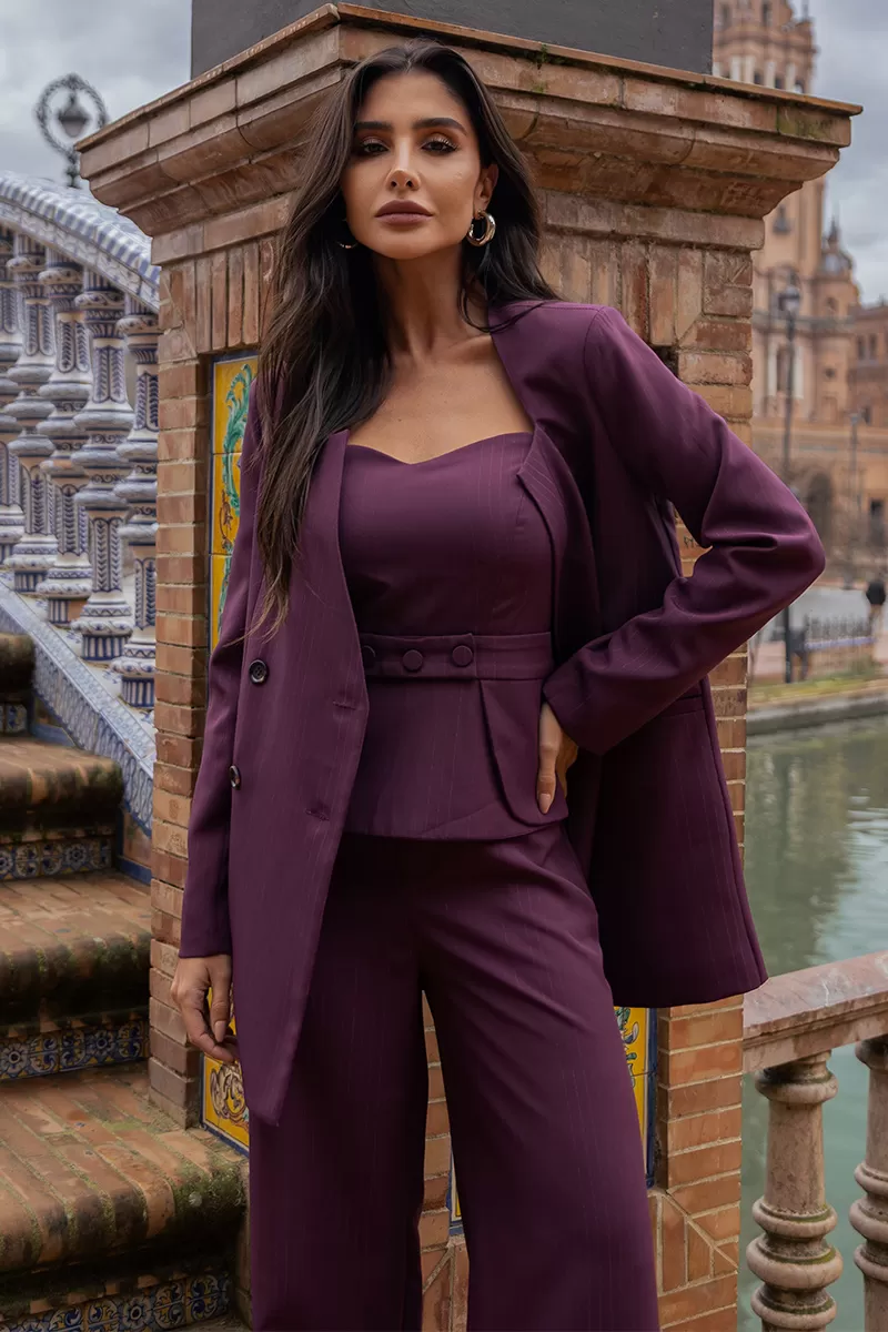 Dot Clothing - Max Blazer Dot Clothing Grape Pinstripe - 2684UVA