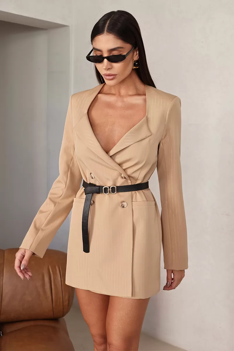 Dot Clothing - Max Blazer Dot Clothing Beige Pinstripe - 2684BEGE