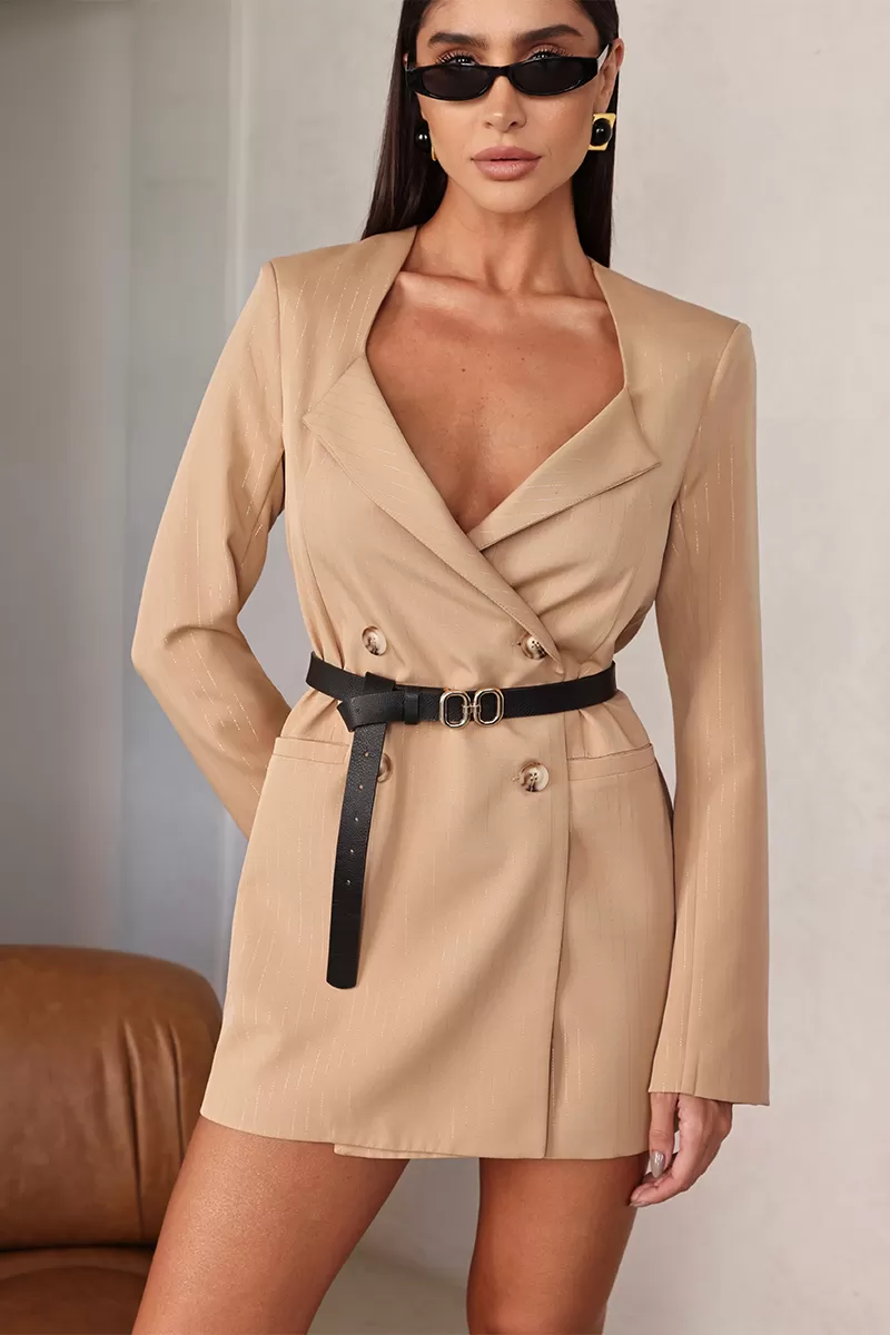 Dot Clothing - Max Blazer Dot Clothing Beige Pinstripe - 2684BEGE