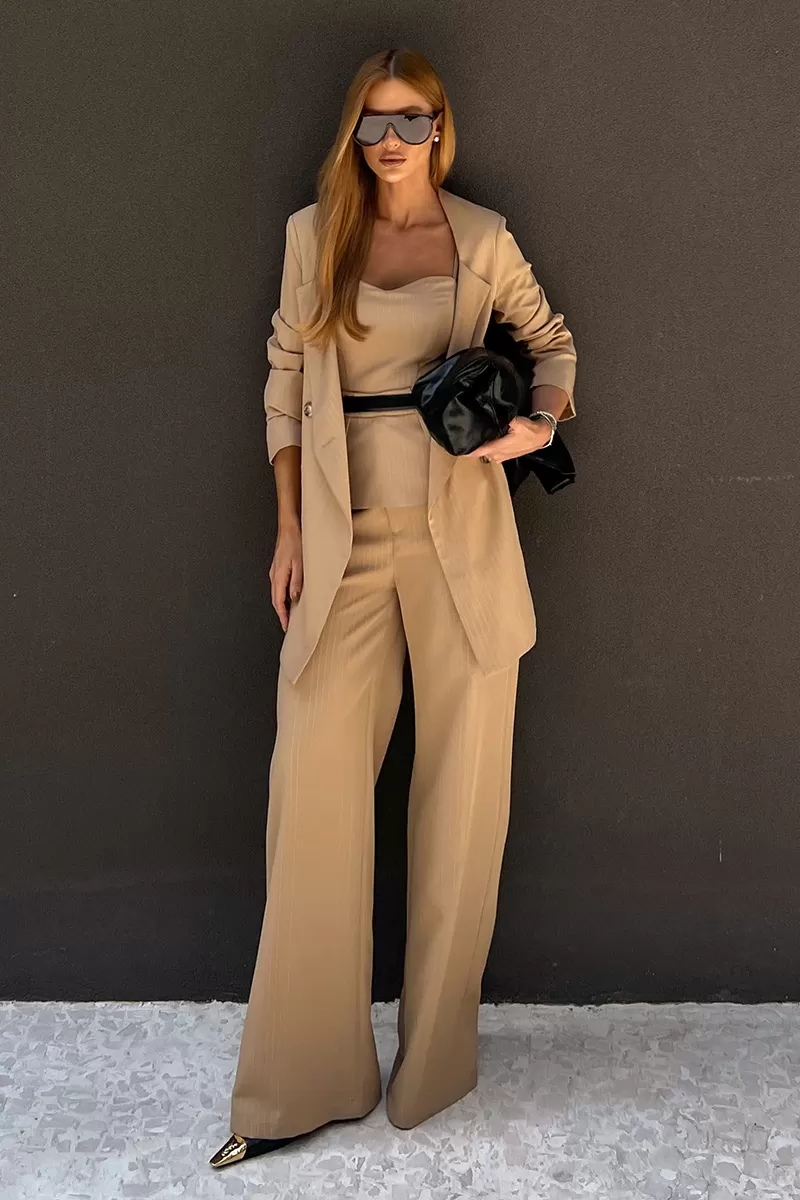 Dot Clothing - Max Blazer Dot Clothing Beige Pinstripe - 2684BEGE