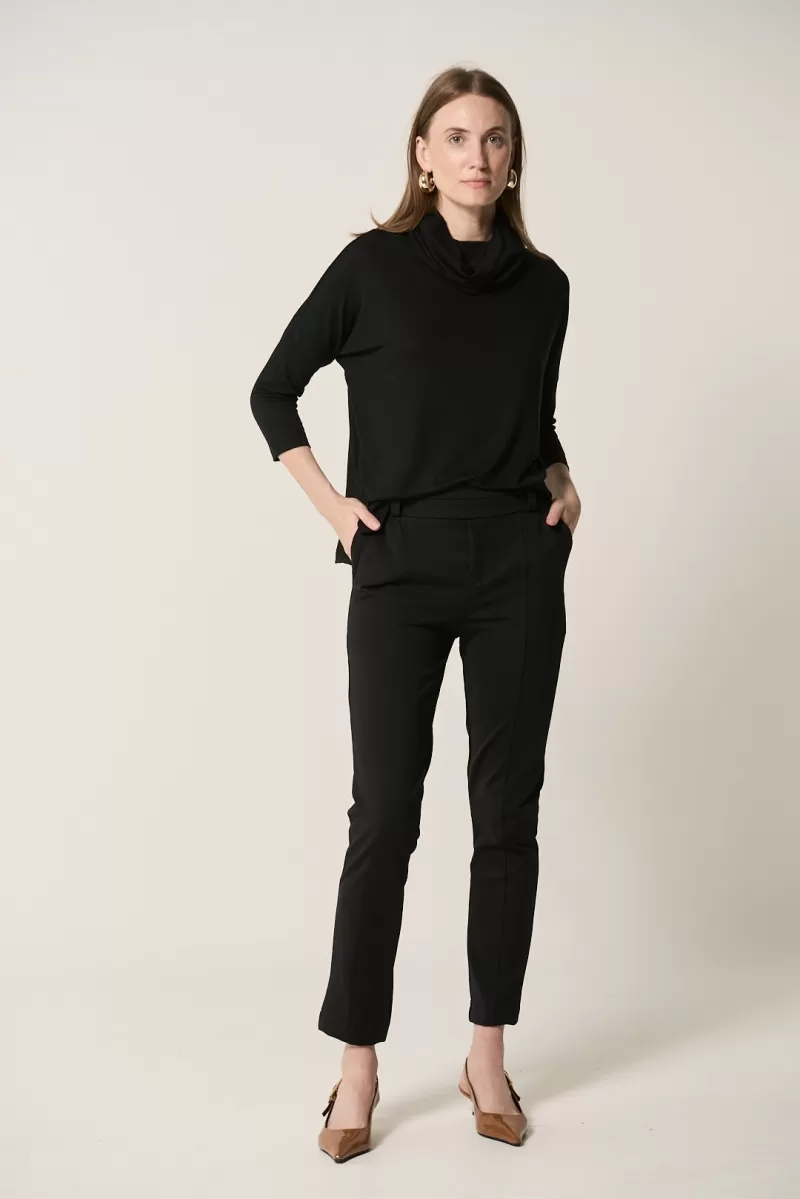 Hidrogênio - BLACK SQUARE BLOUSE WITH SILVER COLLAR - 20336001