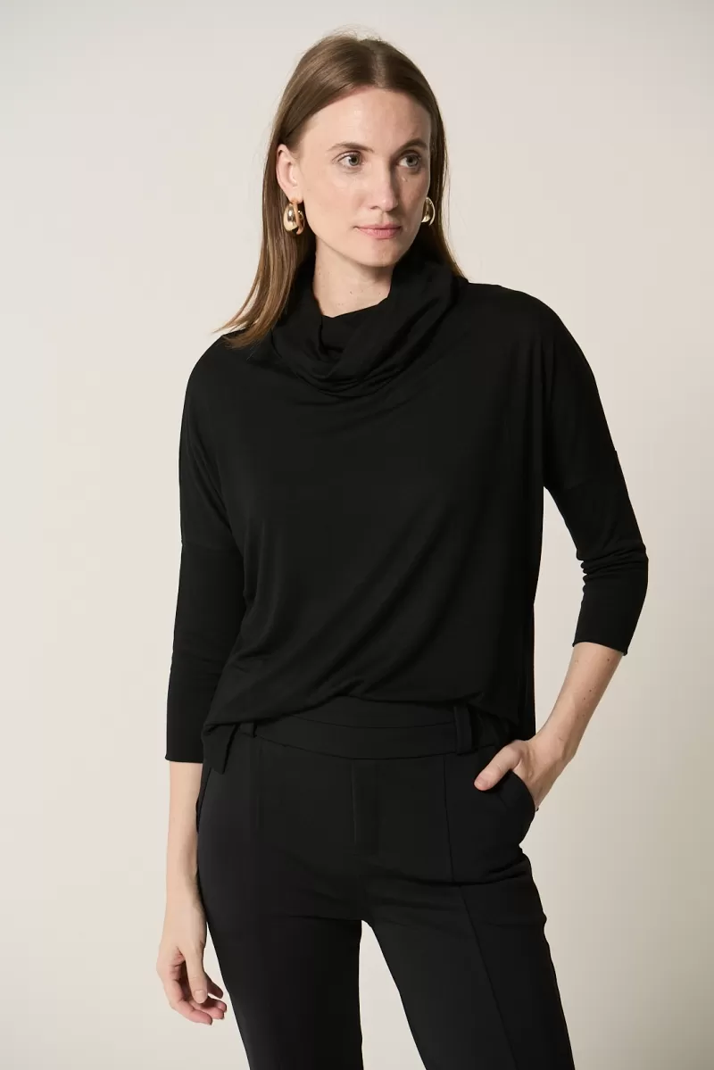 Hidrogênio - BLACK SQUARE BLOUSE WITH SILVER COLLAR - 20336001