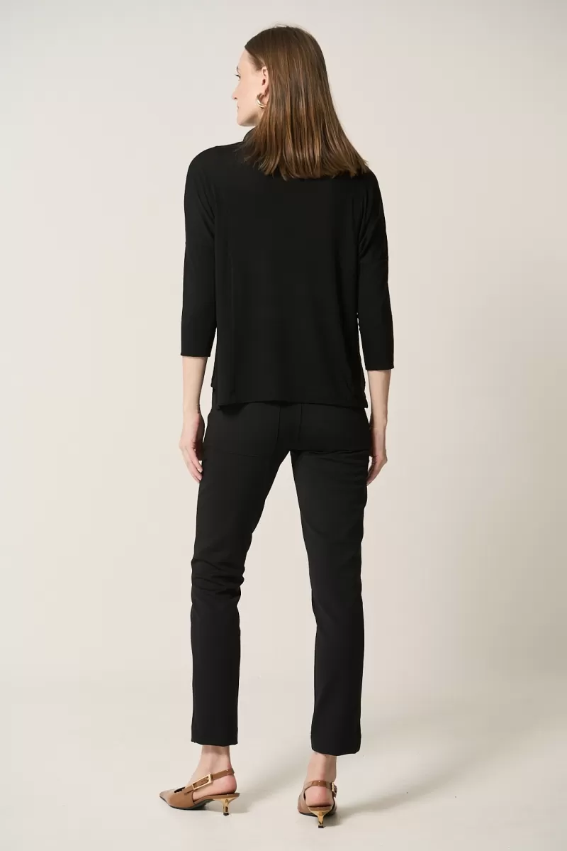 Hidrogênio - BLACK SQUARE BLOUSE WITH SILVER COLLAR - 20336001