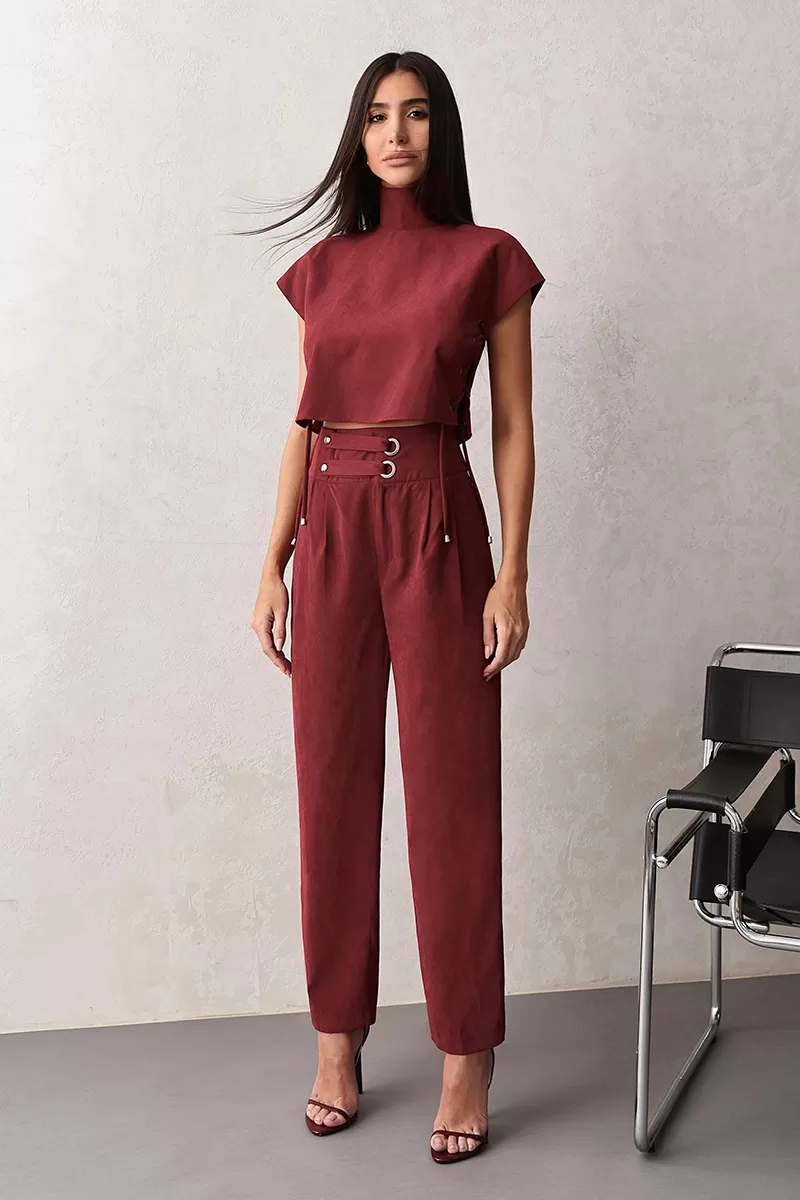 Dot Clothing - Set Dot Clothing Shirt and Pants Eyelets Marsala - 2668MARSALA