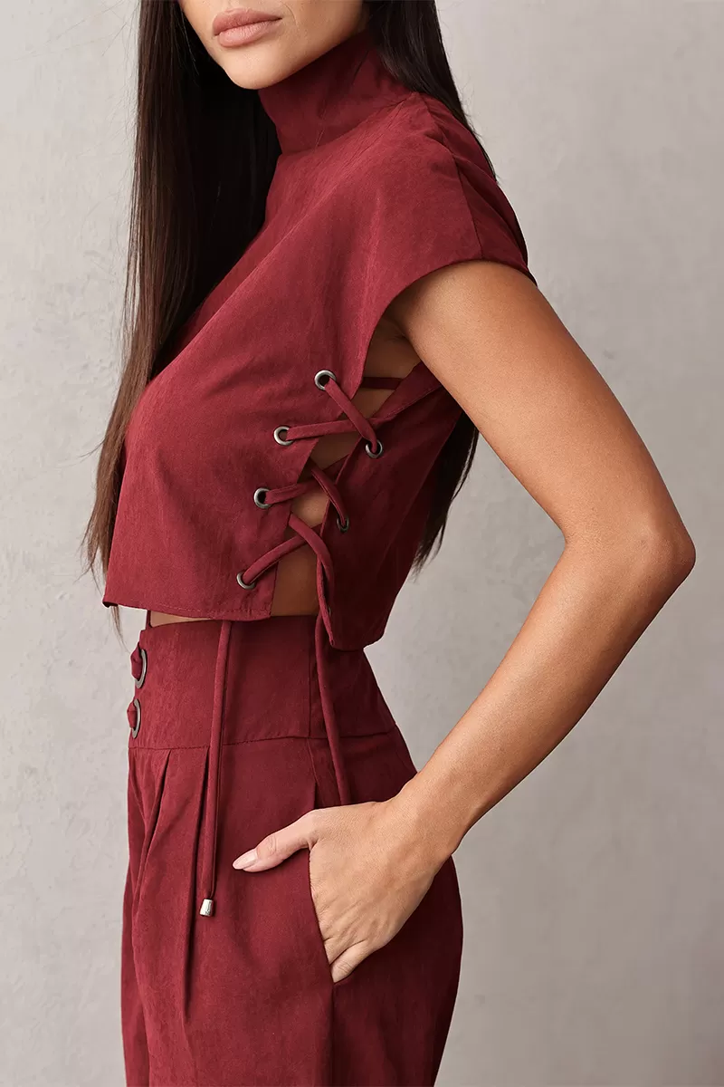 Dot Clothing - Set Dot Clothing Shirt and Pants Eyelets Marsala - 2668MARSALA