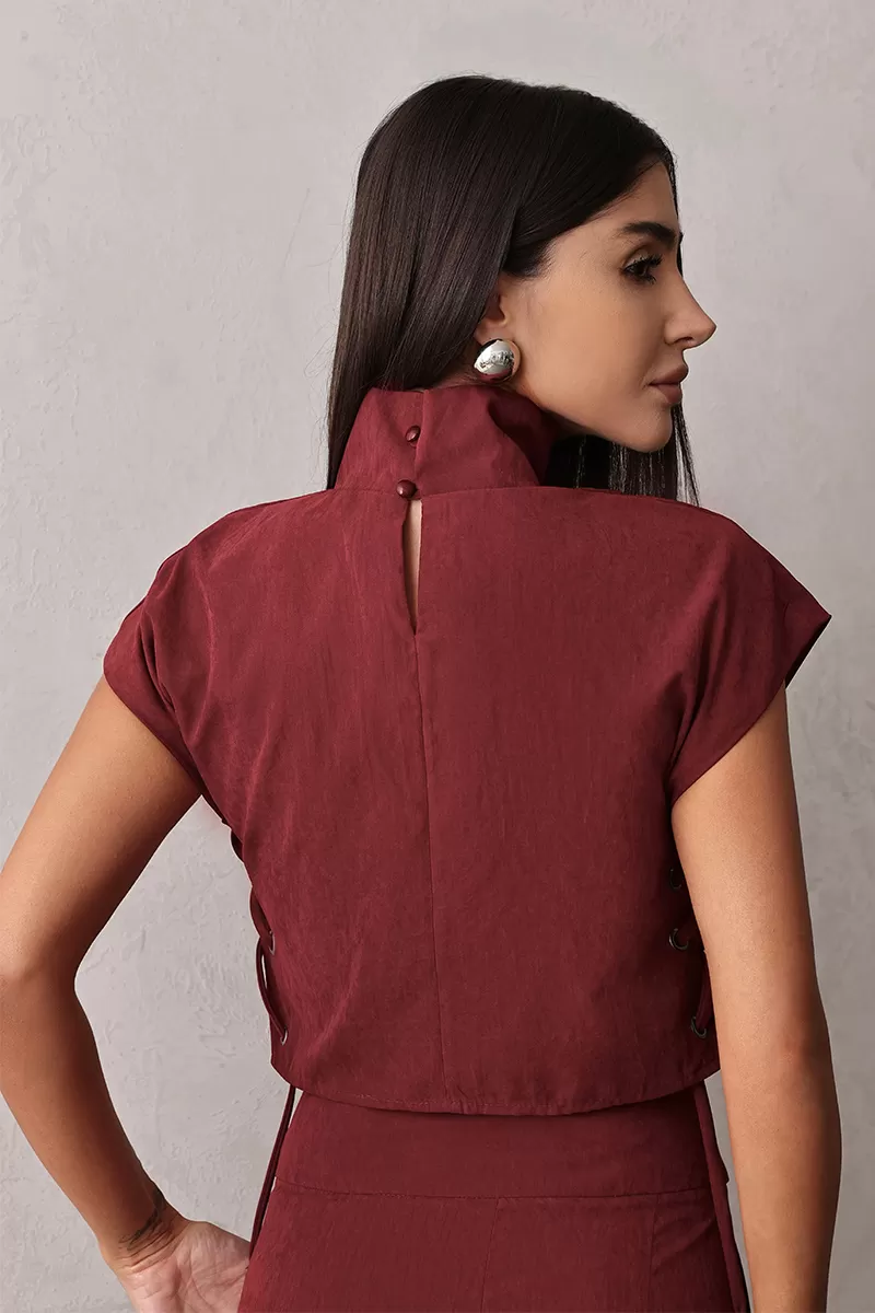 Dot Clothing - Set Dot Clothing Shirt and Pants Eyelets Marsala - 2668MARSALA