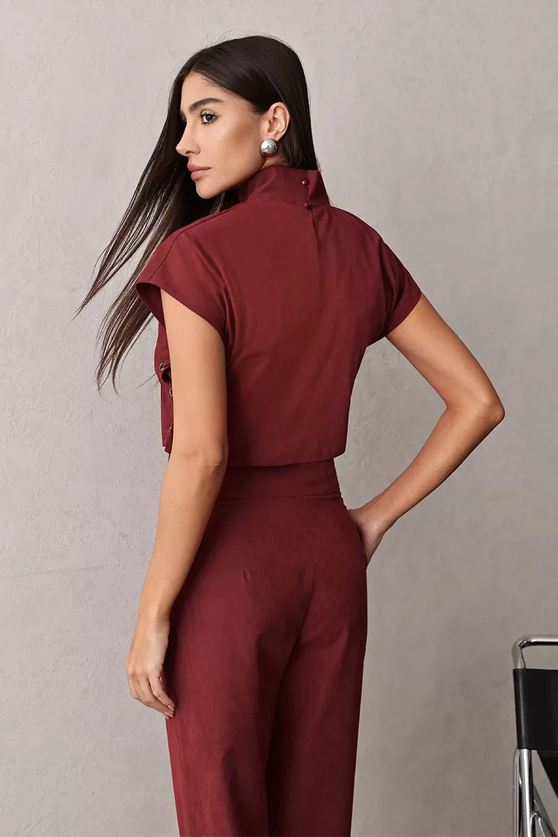 Dot Clothing - Set Dot Clothing Shirt and Pants Eyelets Marsala - 2668MARSALA