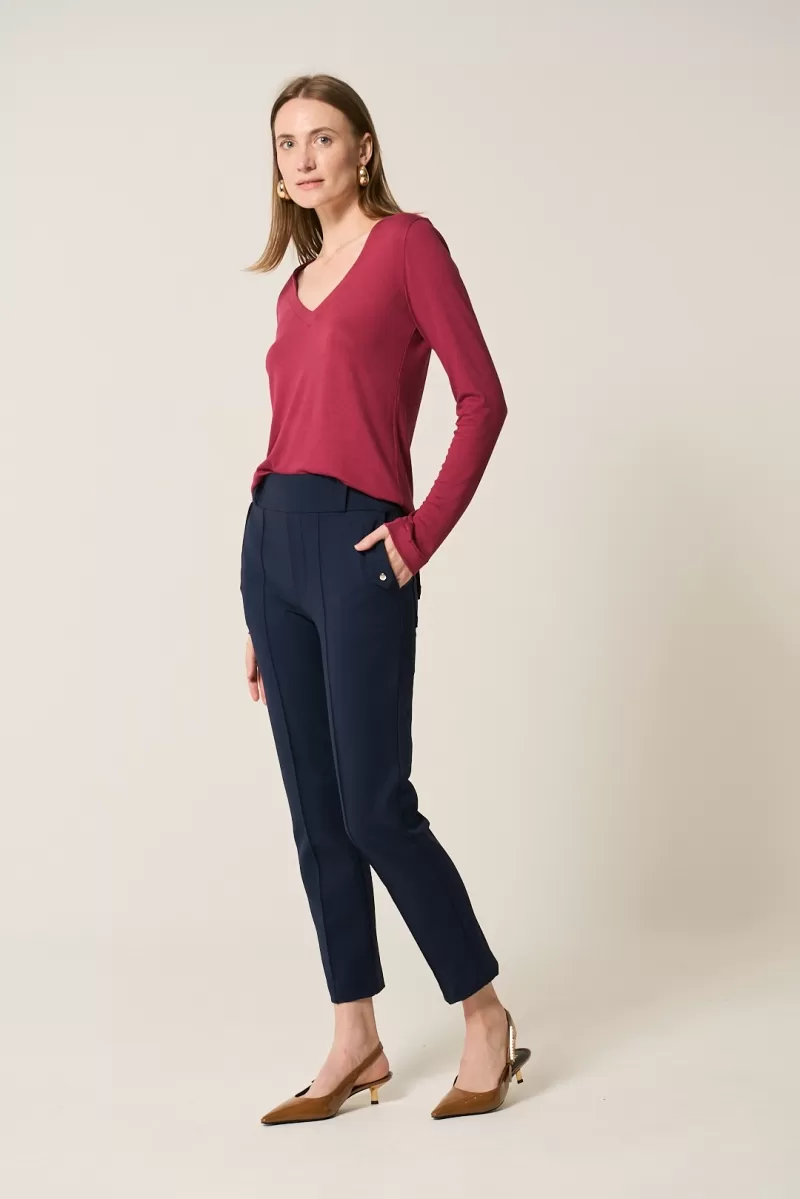 Hidrogênio - LONG SLEEVE V-NECK BLOUSE WITH EDGE - 20362097