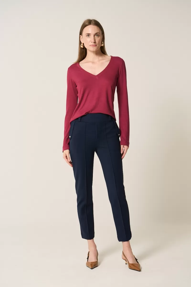 Hidrogênio - LONG SLEEVE V-NECK BLOUSE WITH EDGE - 20362097