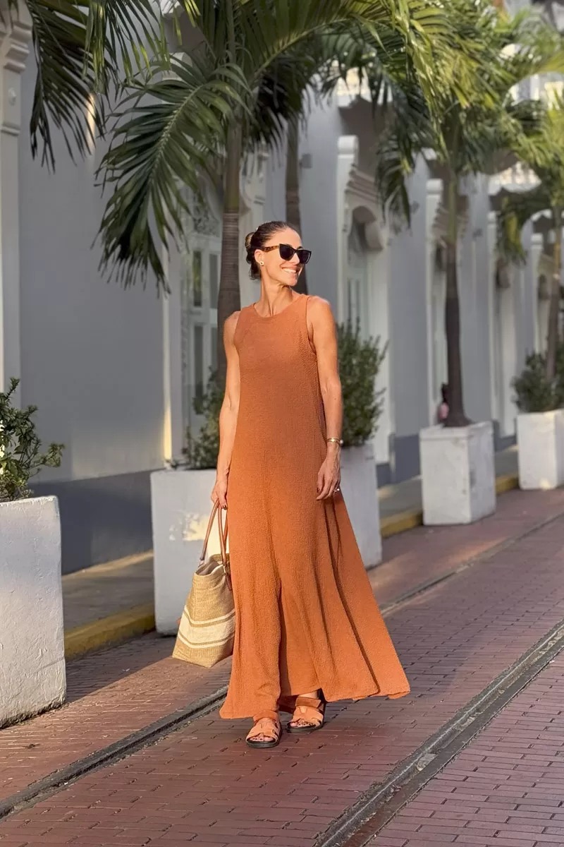 Hidrogênio - BROWN EVA CUT-OUT MIDI DRESS - 20432031