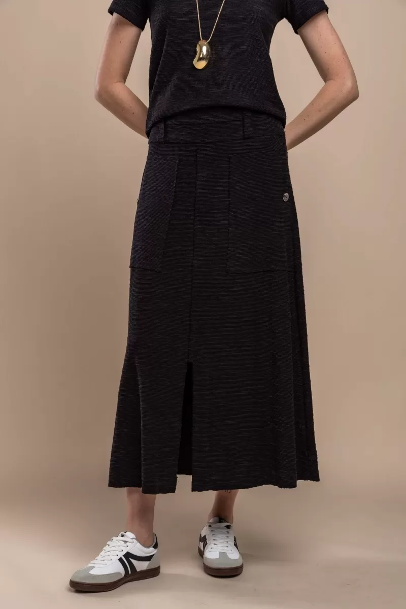 Hidrogênio - MIDI SKIRT WITH BLACK THREAD POCKET - 20354001