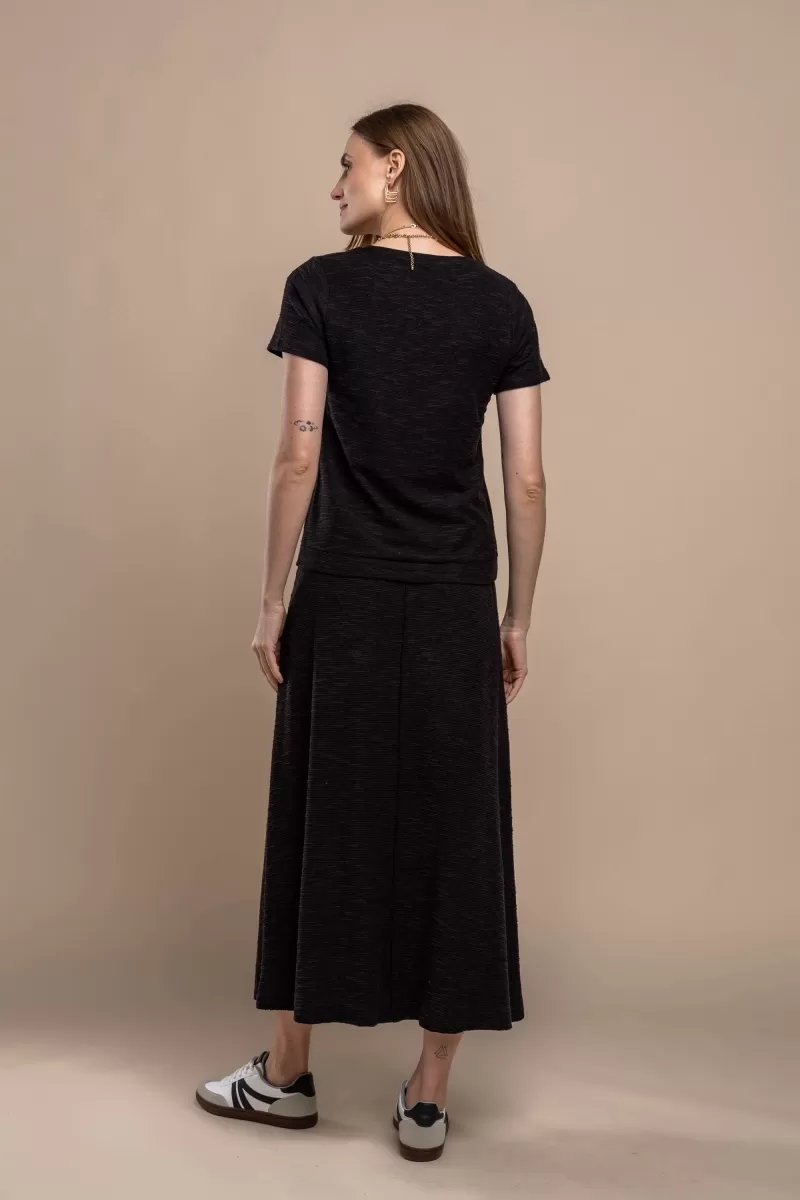 Hidrogênio - MIDI SKIRT WITH BLACK THREAD POCKET - 20354001