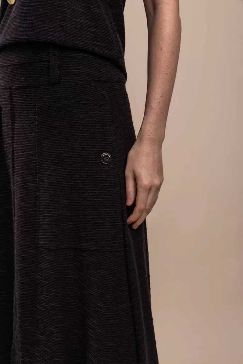 Hidrogênio - MIDI SKIRT WITH BLACK THREAD POCKET - 20354001