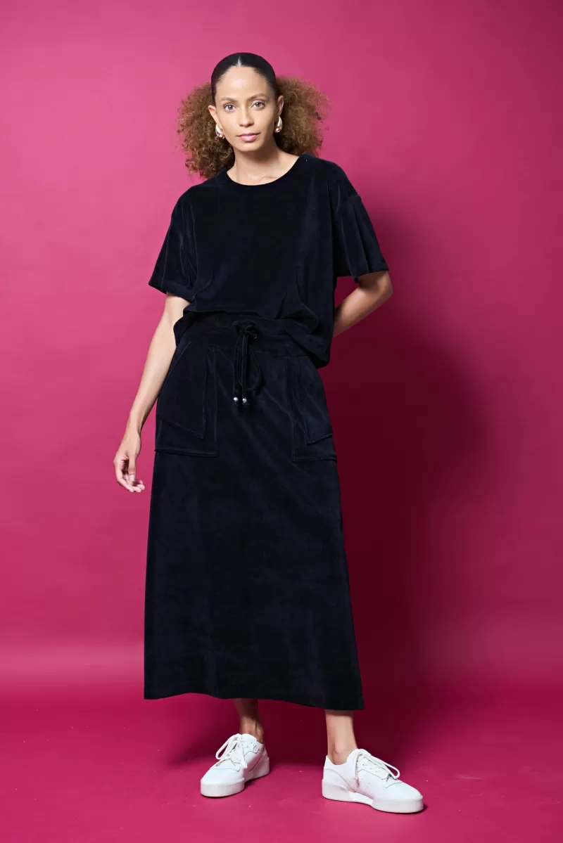Hidrogênio - SAIA SEMI EVASE C/ BOLSOS PRETO - 20366001