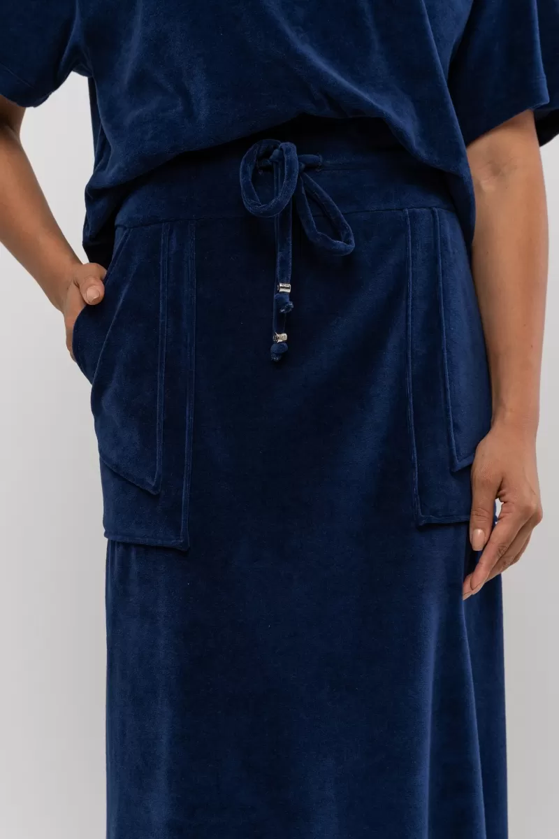 Hidrogênio - SAIA SEMI EVASE C/ BOLSOS MARINHO - 20366004