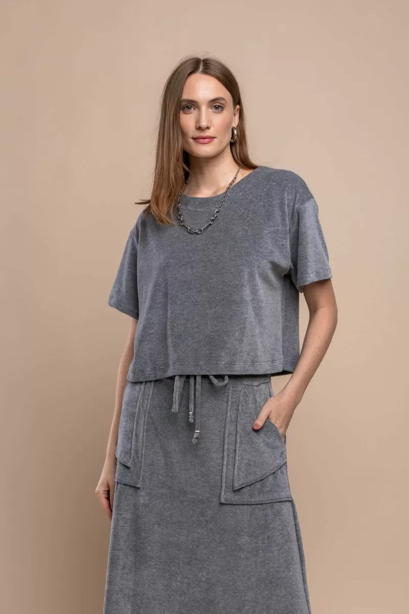 Hidrogênio - CAMISETA CROPPED MESCLA - 20372014