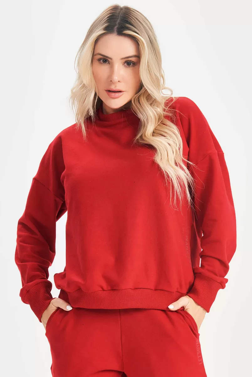 Lets Gym - Moletom Relax Vermelho - 2632VM