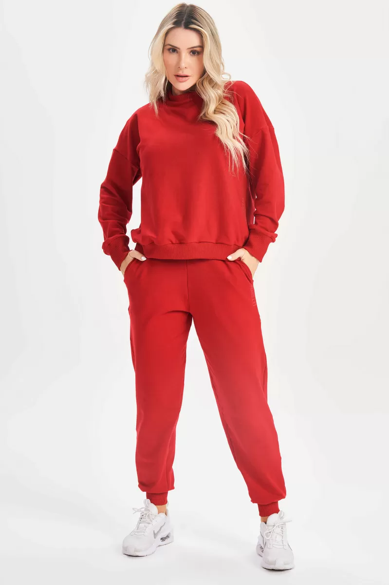 Lets Gym - Moletom Relax Vermelho - 2632VM